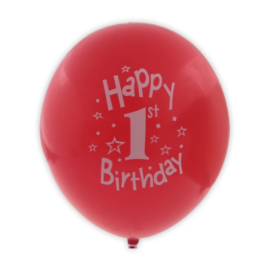 1 Jahr Happy Birthday Farbenmix Party Luft Ballon 10 Stück - MYB1 - Mytortenland